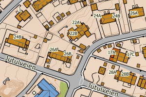 Kartbilde fra WMS-tjeneste av avviket