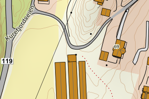 Kartbilde fra WMS-tjeneste av avviket