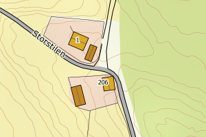 Kartbilde fra WMS-tjeneste av avviket