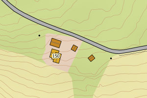 Kartbilde fra WMS-tjeneste av avviket