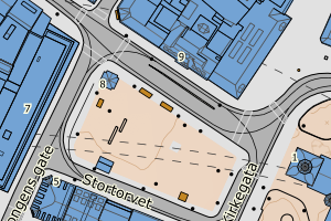 Kartbilde fra WMS-tjeneste av avviket