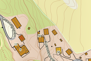 Kartbilde fra WMS-tjeneste av avviket