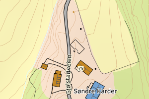 Kartbilde fra WMS-tjeneste av avviket