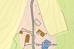 Kartbilde fra WMS-tjeneste av avviket