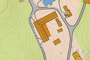 Kartbilde fra WMS-tjeneste av avviket