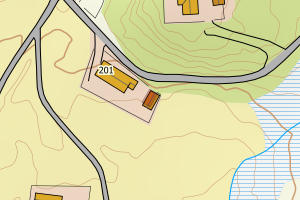 Kartbilde fra WMS-tjeneste av avviket