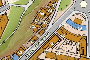 Kartbilde fra WMS-tjeneste av avviket
