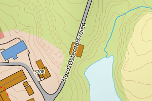 Kartbilde fra WMS-tjeneste av avviket