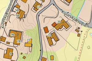 Kartbilde fra WMS-tjeneste av avviket