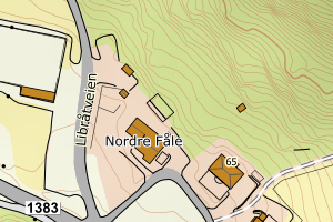 Kartbilde fra WMS-tjeneste av avviket