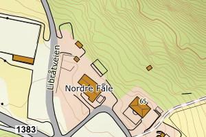 Kartbilde fra WMS-tjeneste av avviket