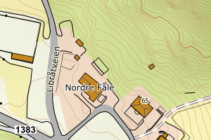 Kartbilde fra WMS-tjeneste av avviket