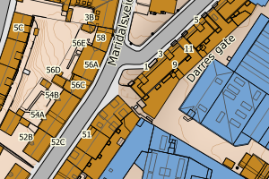 Kartbilde fra WMS-tjeneste av avviket