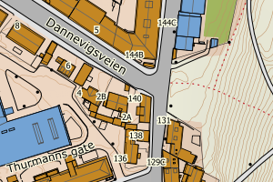 Kartbilde fra WMS-tjeneste av avviket