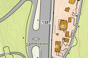 Kartbilde fra WMS-tjeneste av avviket