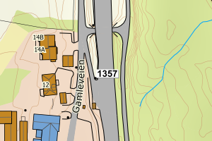 Kartbilde fra WMS-tjeneste av avviket