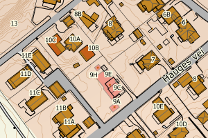 Kartbilde fra WMS-tjeneste av avviket