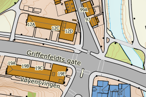 Kartbilde fra WMS-tjeneste av avviket