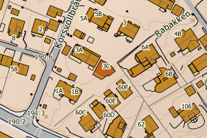 Kartbilde fra WMS-tjeneste av avviket
