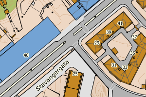 Kartbilde fra WMS-tjeneste av avviket