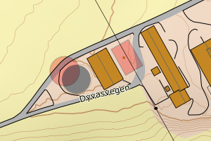 Kartbilde fra WMS-tjeneste av avviket