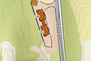 Kartbilde fra WMS-tjeneste av avviket