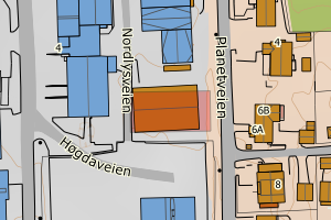 Kartbilde fra WMS-tjeneste av avviket