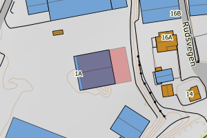 Kartbilde fra WMS-tjeneste av avviket