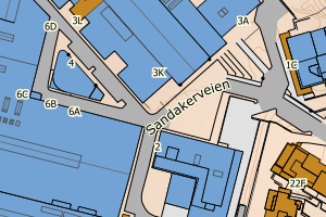 Kartbilde fra WMS-tjeneste av avviket