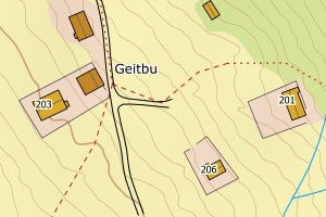 Kartbilde fra WMS-tjeneste av avviket