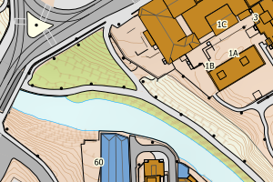 Kartbilde fra WMS-tjeneste av avviket