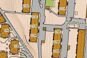 Kartbilde fra WMS-tjeneste av avviket