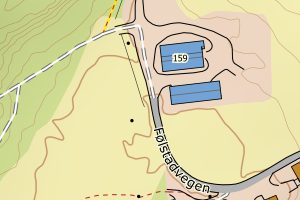 Kartbilde fra WMS-tjeneste av avviket