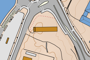 Kartbilde fra WMS-tjeneste av avviket