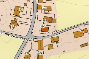 Kartbilde fra WMS-tjeneste av avviket