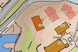 Kartbilde fra WMS-tjeneste av avviket