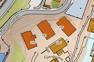 Kartbilde fra WMS-tjeneste av avviket