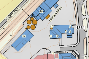 Kartbilde fra WMS-tjeneste av avviket