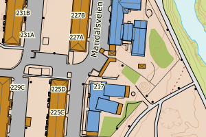 Kartbilde fra WMS-tjeneste av avviket