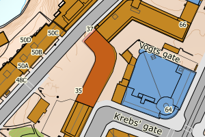 Kartbilde fra WMS-tjeneste av avviket