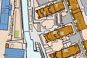 Kartbilde fra WMS-tjeneste av avviket