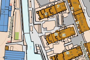 Kartbilde fra WMS-tjeneste av avviket