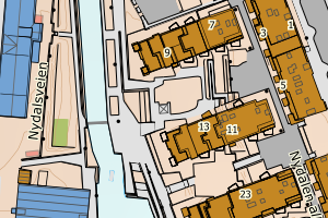 Kartbilde fra WMS-tjeneste av avviket