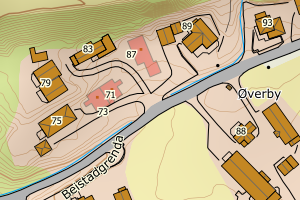 Kartbilde fra WMS-tjeneste av avviket