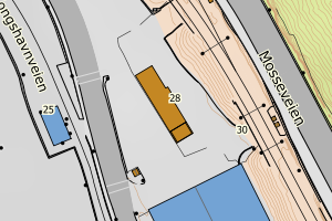Kartbilde fra WMS-tjeneste av avviket