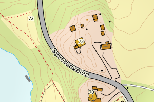 Kartbilde fra WMS-tjeneste av avviket