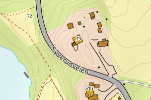 Kartbilde fra WMS-tjeneste av avviket