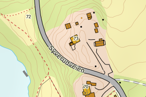 Kartbilde fra WMS-tjeneste av avviket