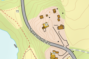 Kartbilde fra WMS-tjeneste av avviket