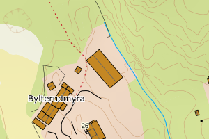 Kartbilde fra WMS-tjeneste av avviket